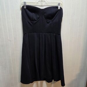 J.F.W‎ Dress Womens Large Black Solid Strapless Sweetheart Fit & Flare Short